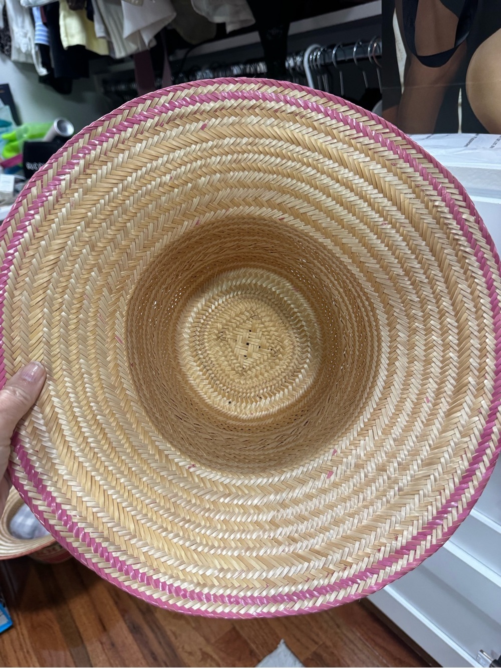 Pink Straw Wide Brim Sun Hat | Resort Vacation Beach Chic” - Picture 5 of 6
